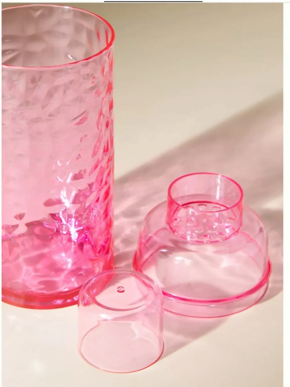NWT Anthropologie Lucia Acrylic Cocktail Shaker Pink
